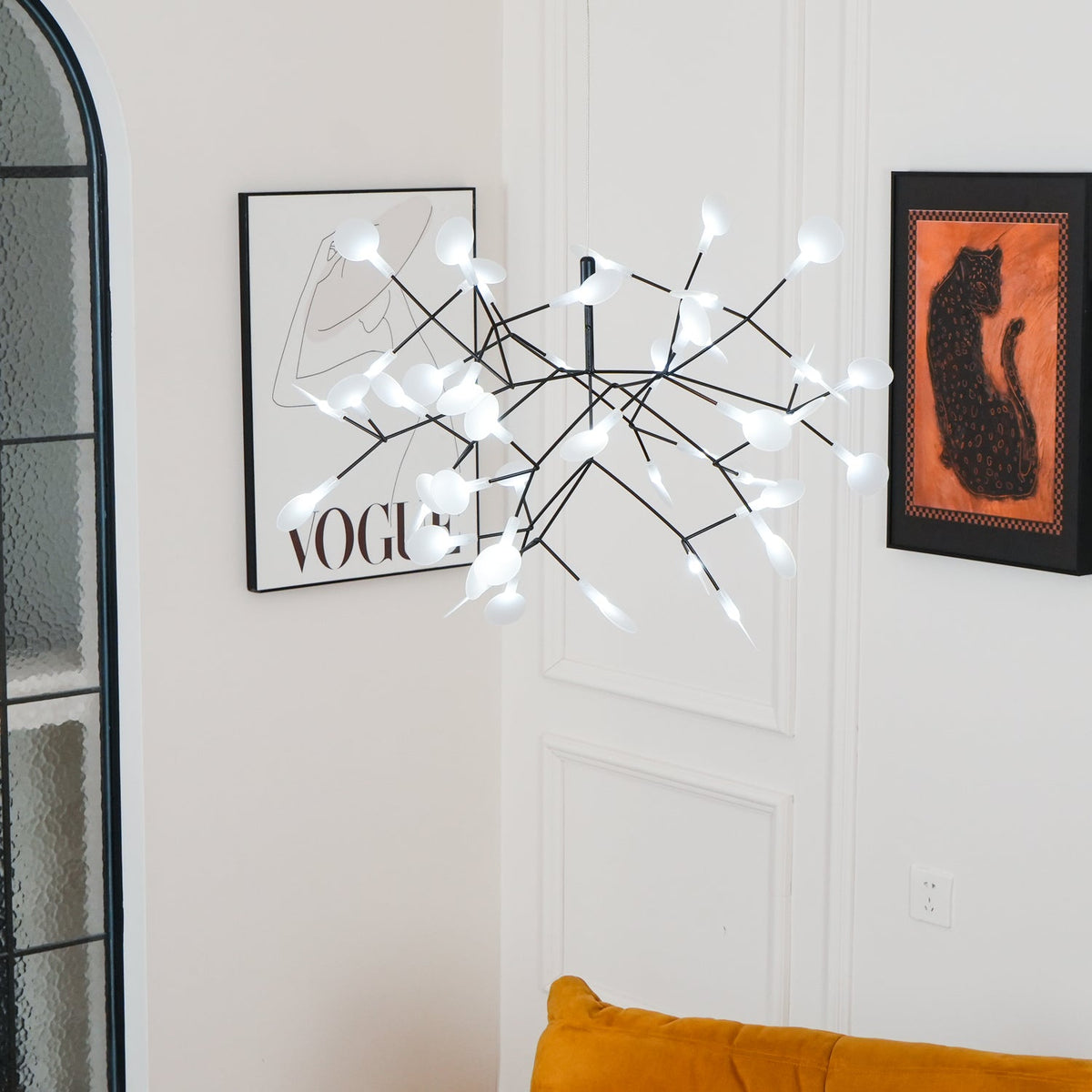 Modern Black Metal Branch Chandelier – Firefly LED