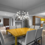 Modern Black Metal Branch Chandelier – Firefly LED