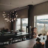 Modern Black Metal Branch Chandelier – Firefly LED