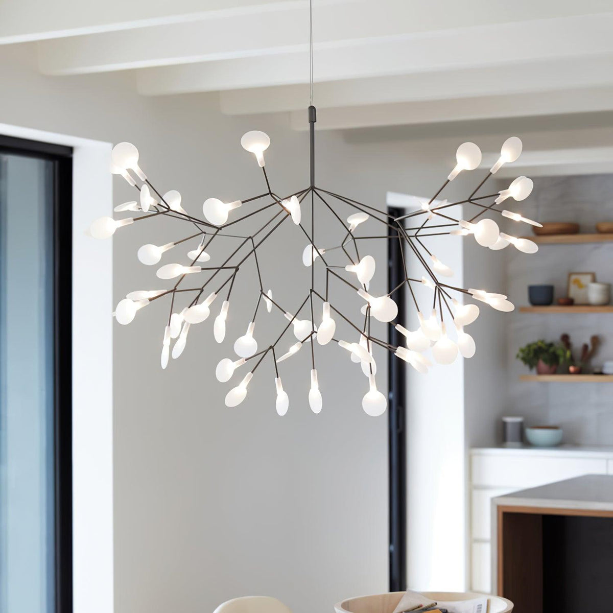 Modern Black Metal Branch Chandelier – Firefly LED