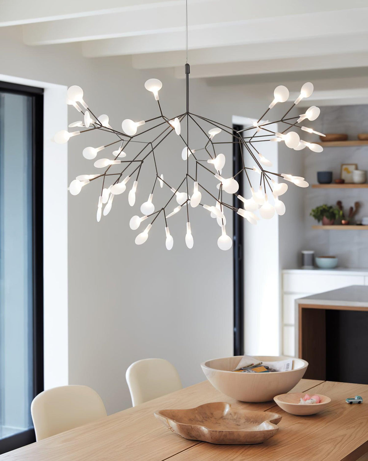 Modern Black Metal Branch Chandelier – Firefly LED