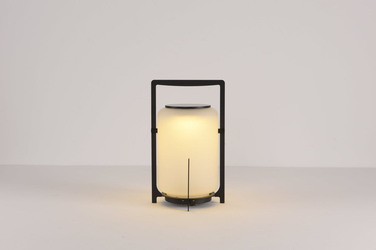 Modern Glass Lantern Table Lamp – Solar Lamp for Patio
