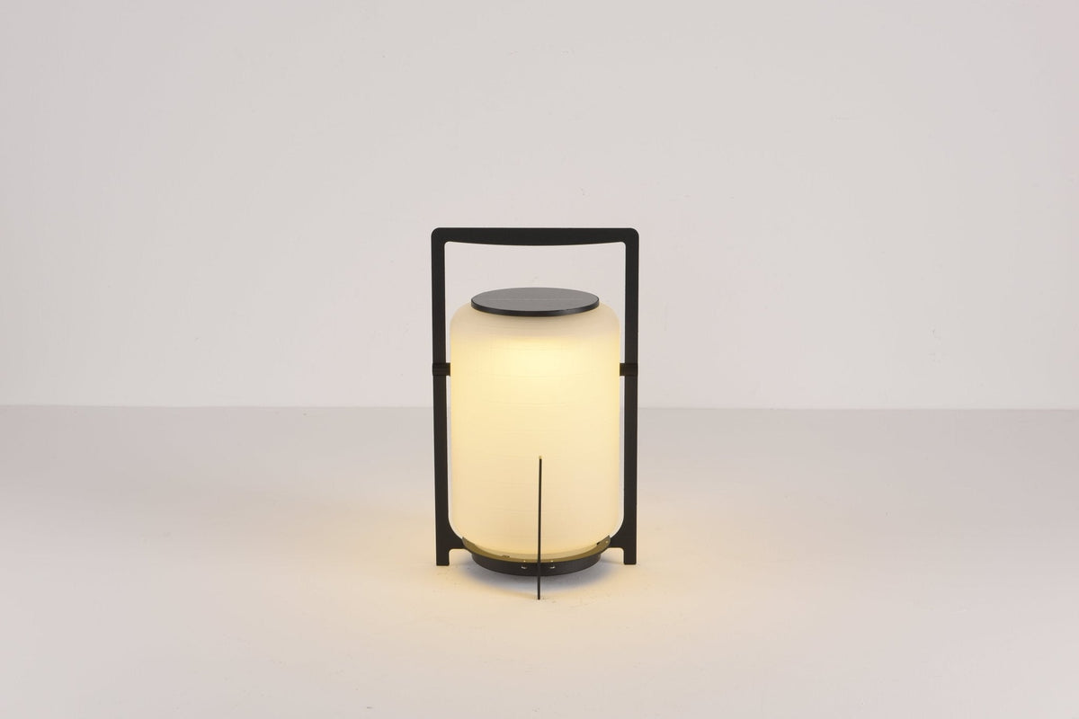Modern Glass Lantern Table Lamp – Solar Lamp for Patio