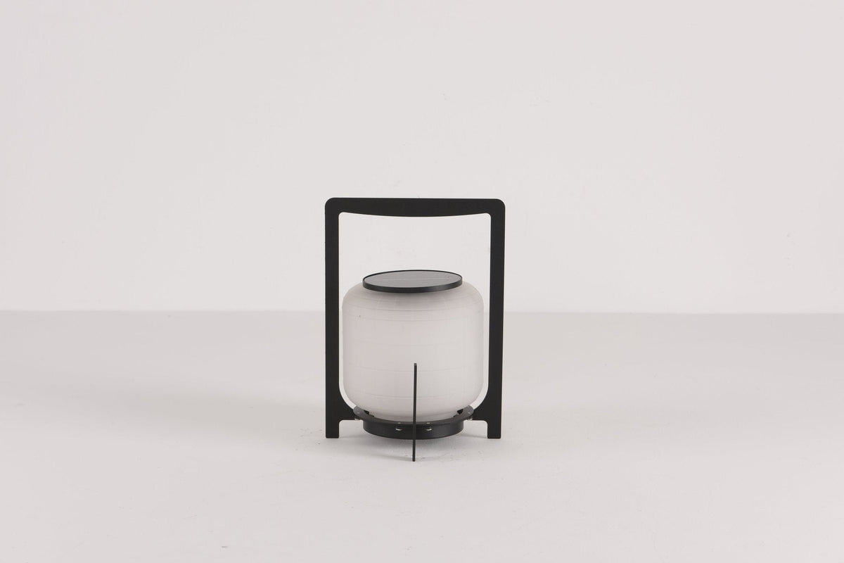 Modern Glass Lantern Table Lamp – Solar Lamp for Patio