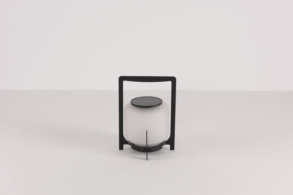 Modern Glass Lantern Table Lamp – Solar Lamp for Patio