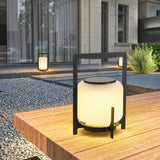 Modern Glass Lantern Table Lamp – Solar Lamp for Patio