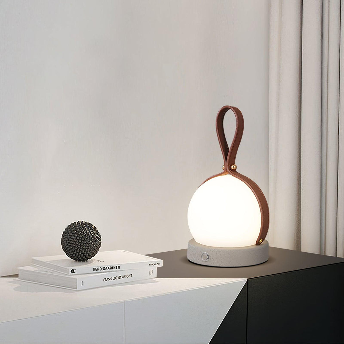 Foldwell Minimalist Grey Iron Portable Table Lamp