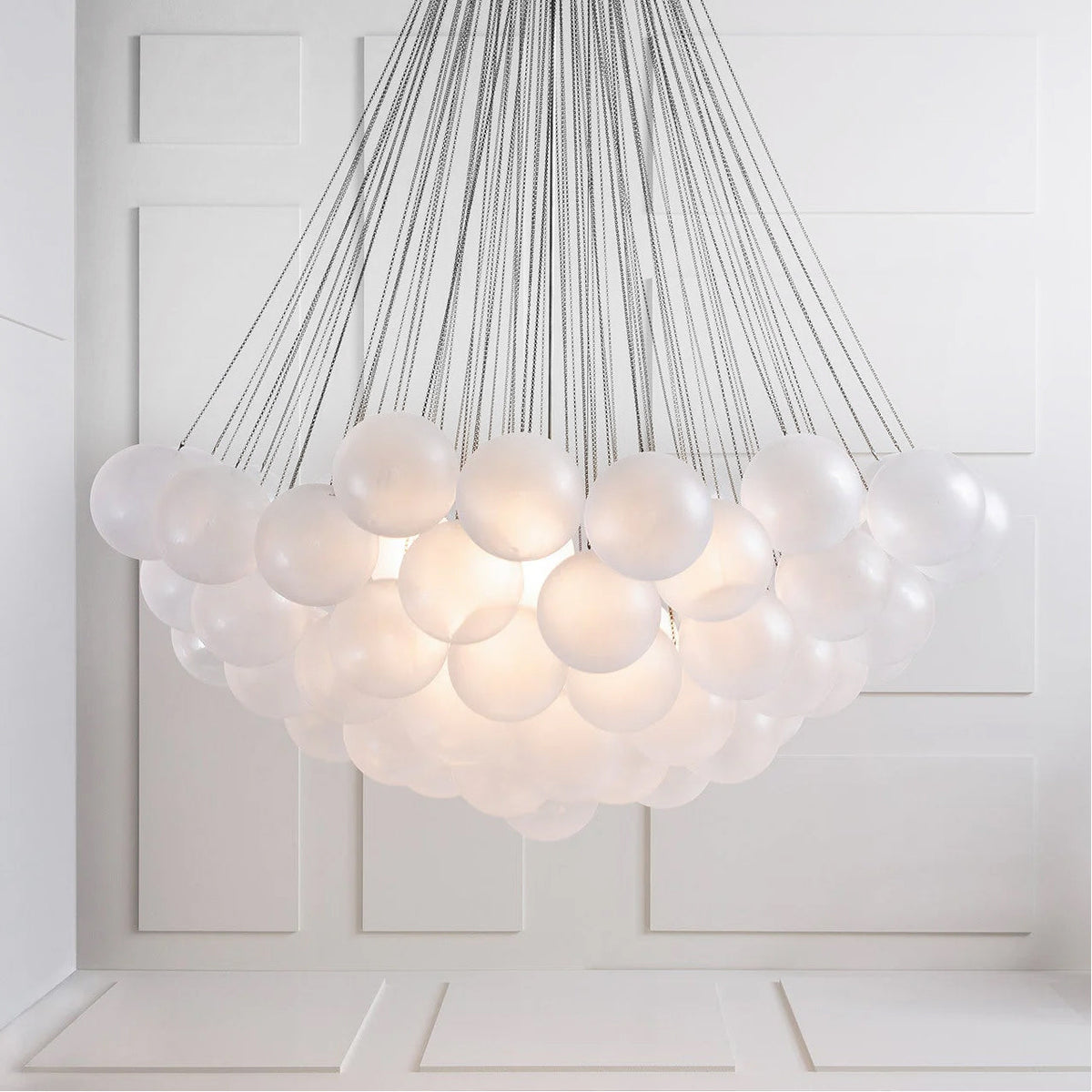 Modern Gold Glass Bubble Chandelier – Sphere Cluster