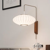 Mid-Century Walnut Bubble Sconce – Swivel Plug-In