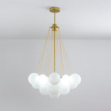 Modern Gold Glass Bubble Chandelier – Sphere Cluster