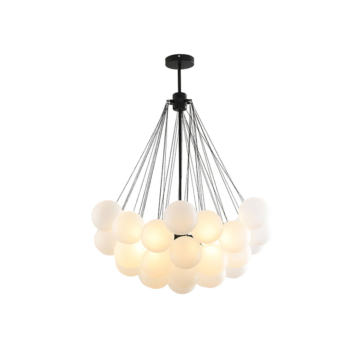 Modern Gold Glass Bubble Chandelier – Sphere Cluster