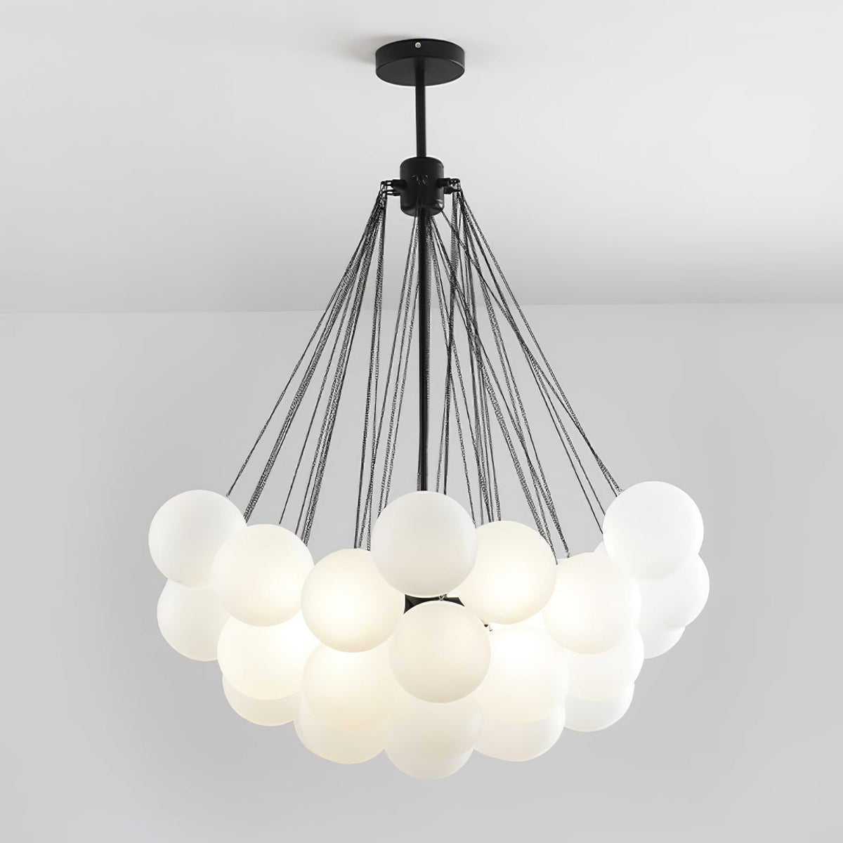 Modern Gold Glass Bubble Chandelier – Sphere Cluster