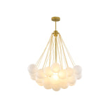 Modern Gold Glass Bubble Chandelier – Sphere Cluster