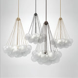 Modern Gold Glass Bubble Chandelier – Sphere Cluster
