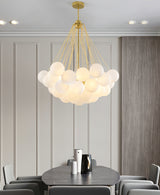 Modern Gold Glass Bubble Chandelier – Sphere Cluster