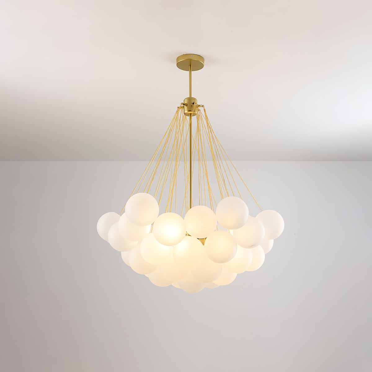 Modern Gold Glass Bubble Chandelier – Sphere Cluster