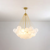 Modern Gold Glass Bubble Chandelier – Sphere Cluster