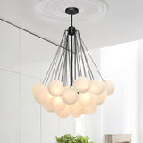 Modern Gold Glass Bubble Chandelier – Sphere Cluster