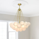 Modern Gold Glass Bubble Chandelier – Sphere Cluster