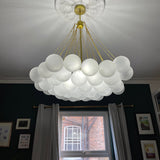 Modern Gold Glass Bubble Chandelier – Sphere Cluster