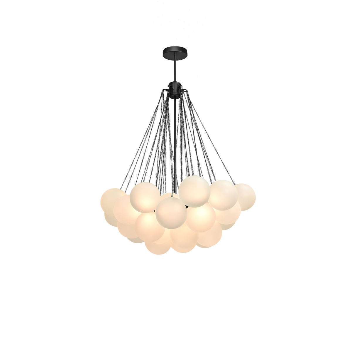 Modern Gold Glass Bubble Chandelier – Sphere Cluster