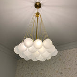 Modern Gold Glass Bubble Chandelier – Sphere Cluster