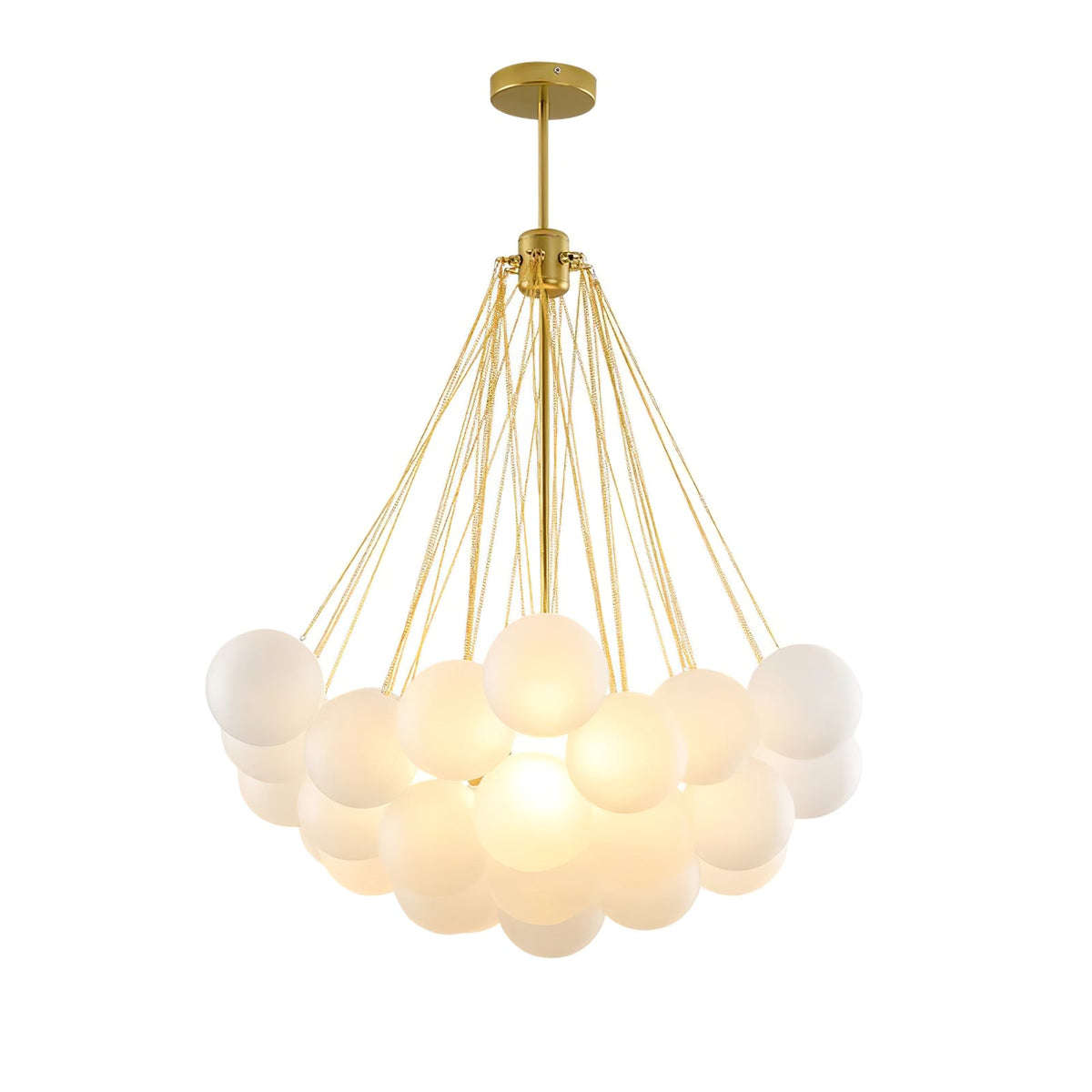 Modern Gold Glass Bubble Chandelier – Sphere Cluster