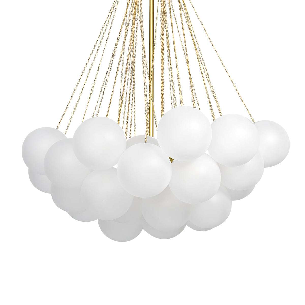 Modern Gold Glass Bubble Chandelier – Sphere Cluster