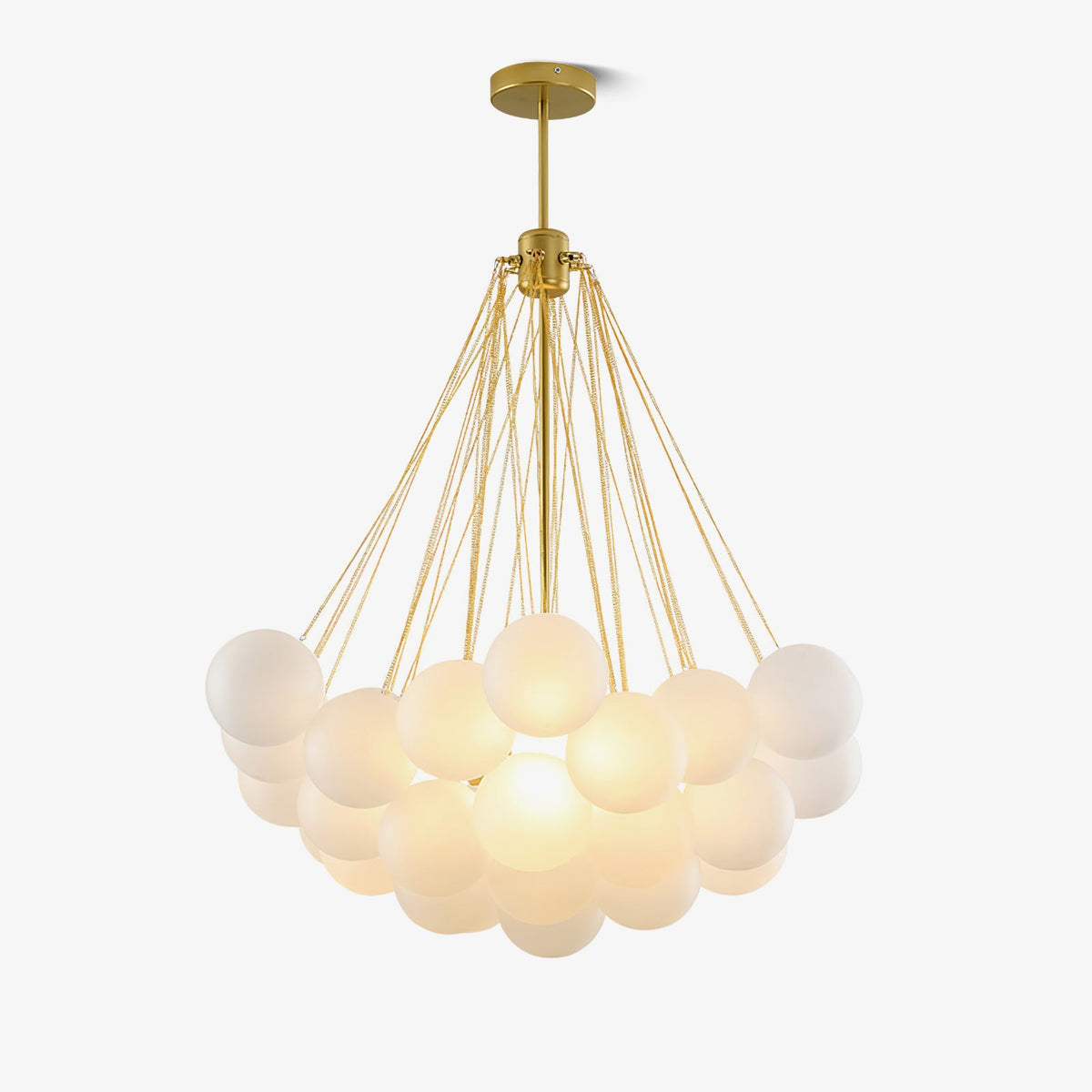 Modern Gold Glass Bubble Chandelier – Sphere Cluster
