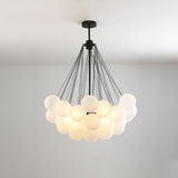Modern Gold Glass Bubble Chandelier – Sphere Cluster