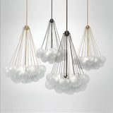 Modern Gold Glass Bubble Chandelier – Sphere Cluster