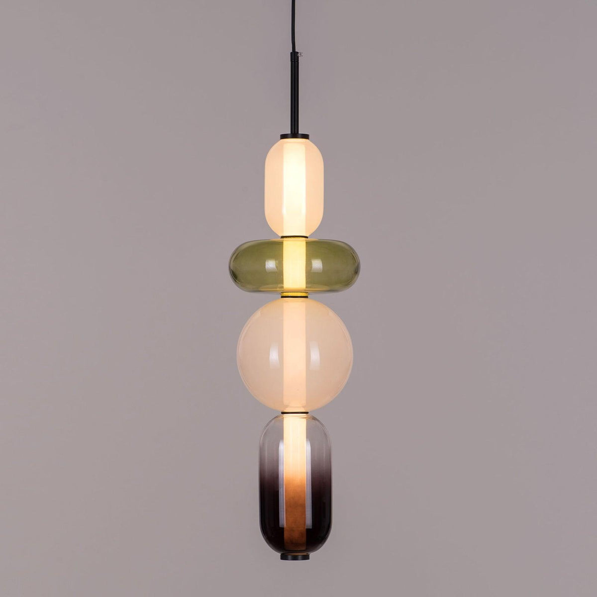 Artisan Tinted Glass Pendant – Hand-Blown Jar LED