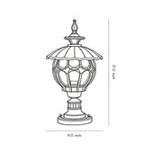 Retro Glass Pillar Light – Floral Solar for Gates