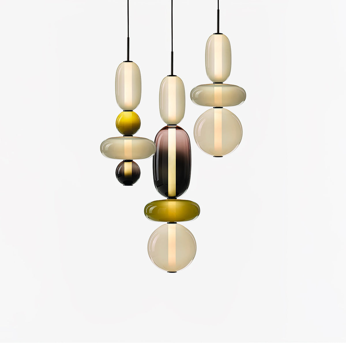 Artisan Tinted Glass Pendant – Hand-Blown Jar LED
