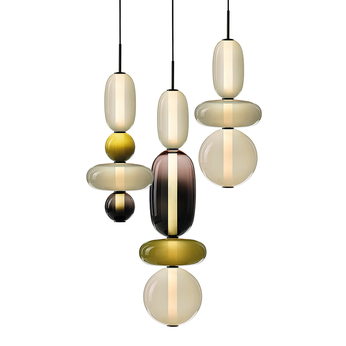 Artisan Tinted Glass Pendant – Hand-Blown Jar LED