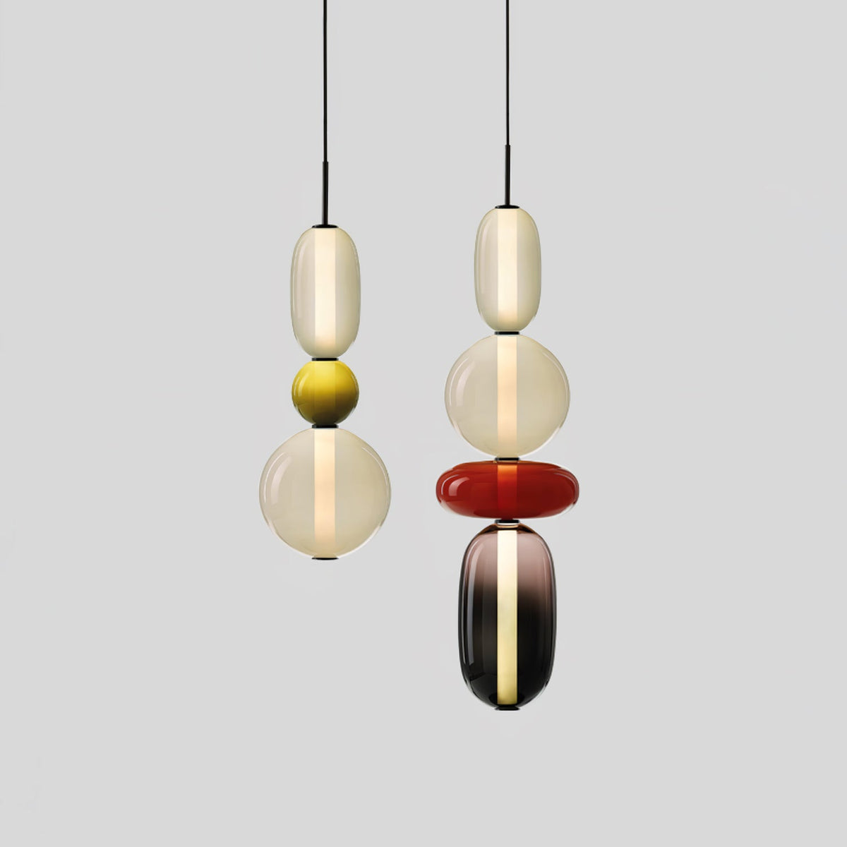 Artisan Tinted Glass Pendant – Hand-Blown Jar LED