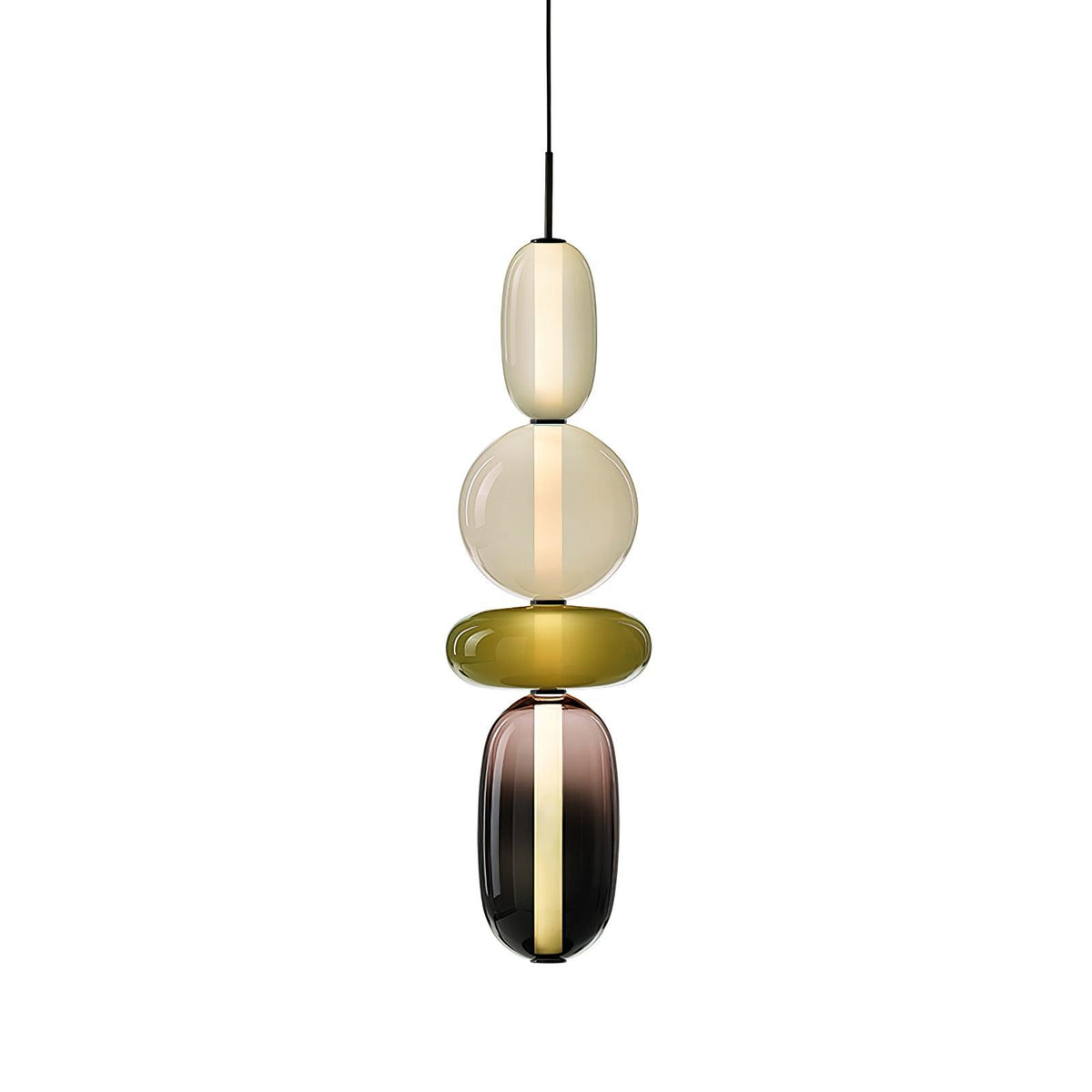 Artisan Tinted Glass Pendant – Hand-Blown Jar LED