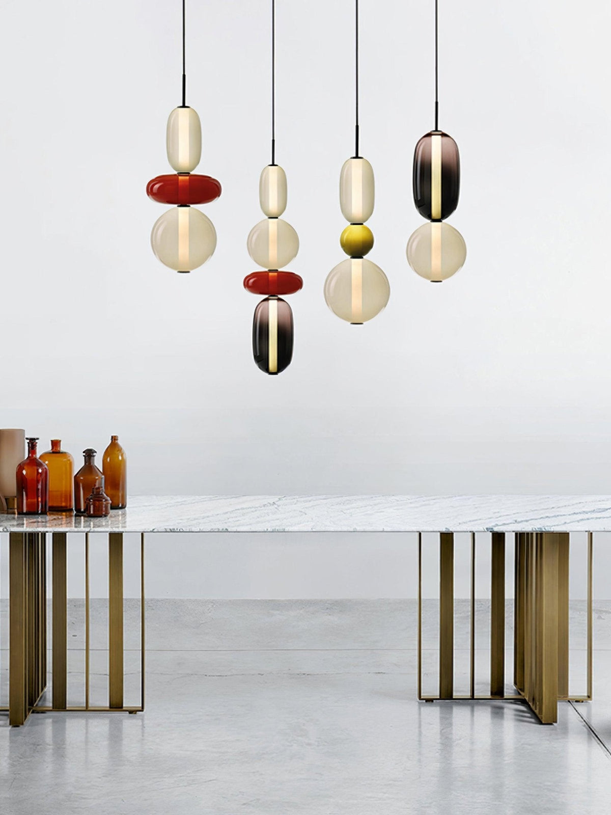 Artisan Tinted Glass Pendant – Hand-Blown Jar LED