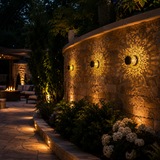 Moroccan Black Iron Solar Wall Lantern – Cutout Light (2 Pack)