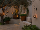 Rustic Rust Iron Solar Lanterns – Sphere Hanging Light (4 Pack)
