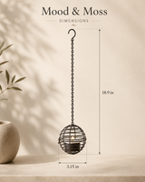 Rustic Rust Iron Solar Lanterns – Sphere Hanging Light (4 Pack)