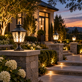 Retro Bronze Aluminum Post Light – Lantern Solar for Gates