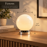 Modern Glossy Globe Bedside Lamp – Sphere Dimmable Light