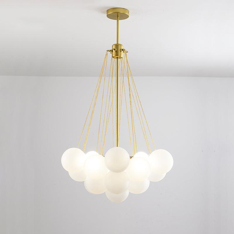 Modern Gold Glass Bubble Chandelier – Sphere Cluster