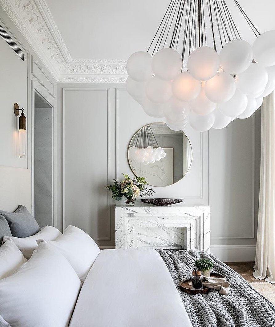 Modern Gold Glass Bubble Chandelier – Sphere Cluster
