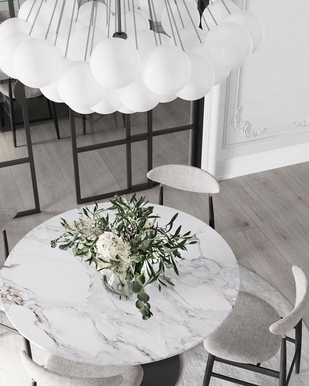 Modern Gold Glass Bubble Chandelier – Sphere Cluster