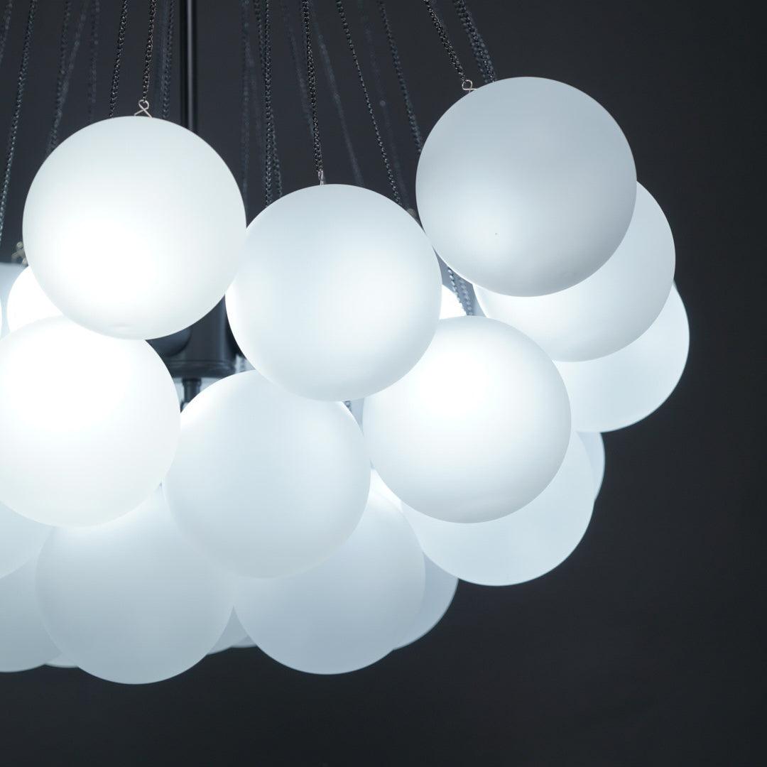 Modern Gold Glass Bubble Chandelier – Sphere Cluster