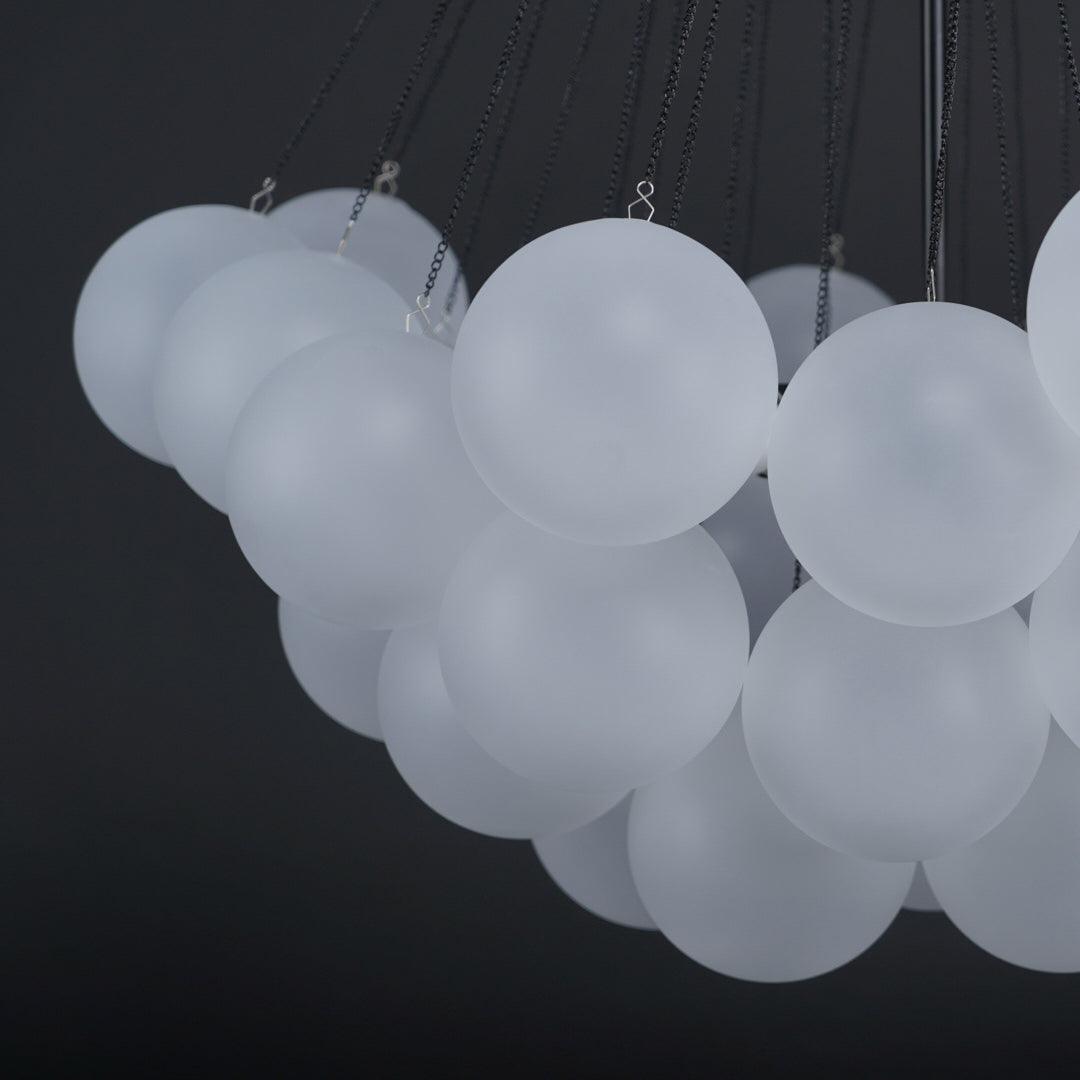 Modern Gold Glass Bubble Chandelier – Sphere Cluster