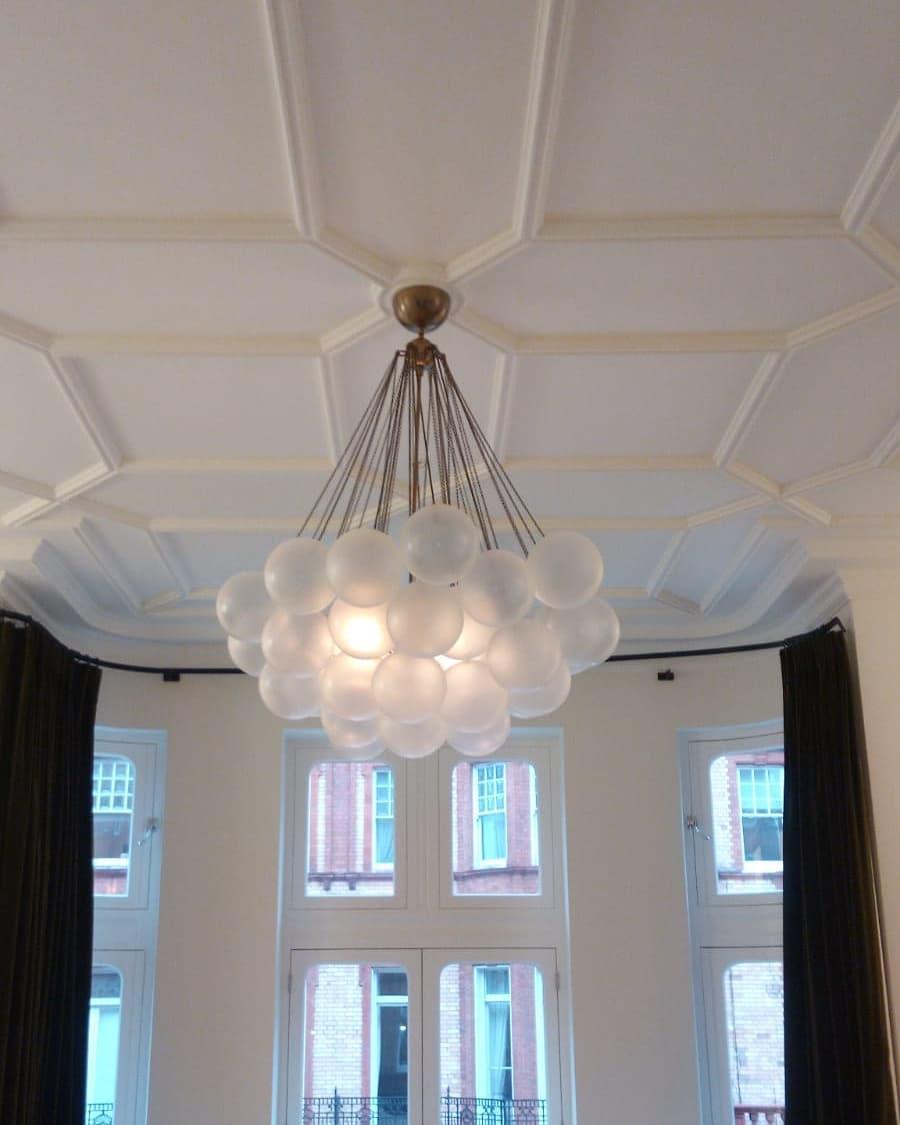 Modern Gold Glass Bubble Chandelier – Sphere Cluster