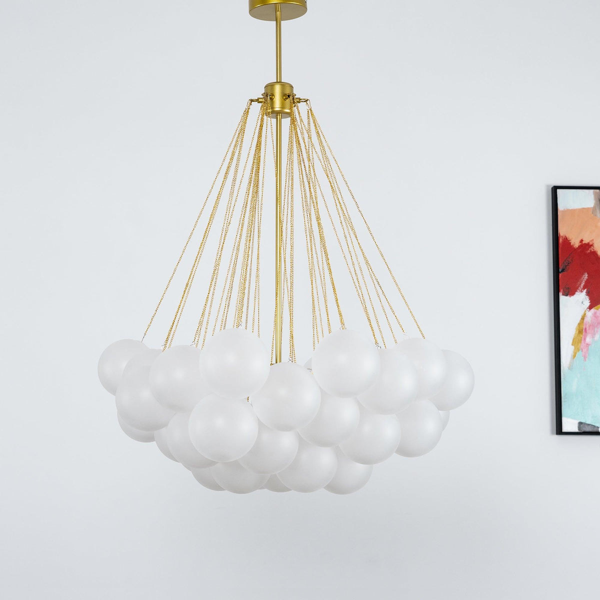 Modern Gold Glass Bubble Chandelier – Sphere Cluster